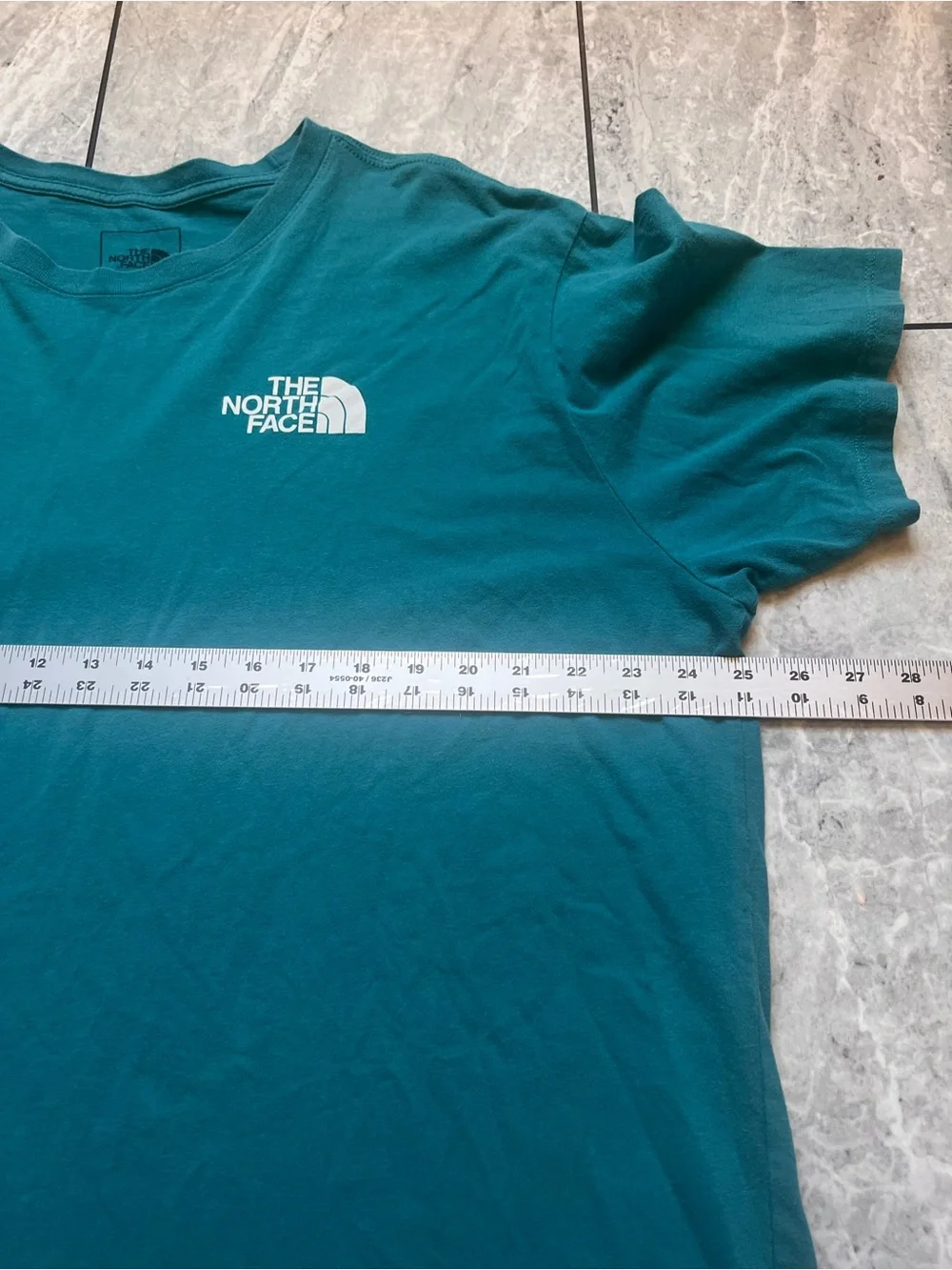 The North Face Mens Teal Blue Logo Graphic Tee C-Neck Never Stop Exploring 2XL